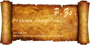 Prikopa Zsadány névjegykártya